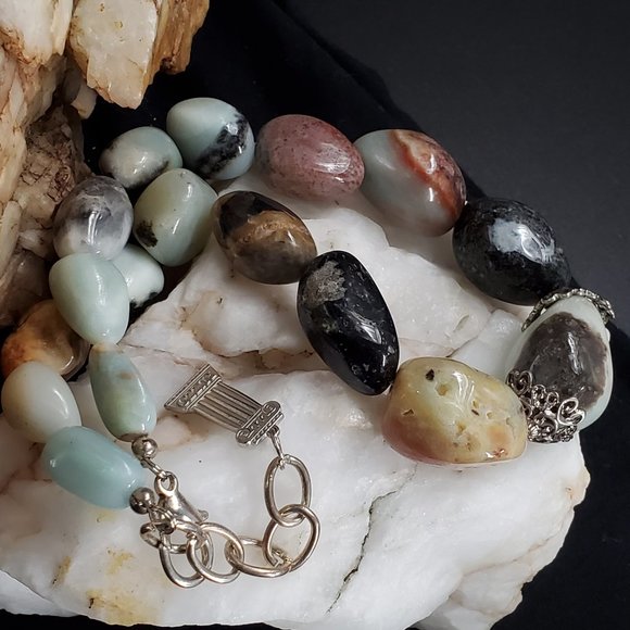 Natural Stones Amazonite Necklace Gift For Woman - Picture 6 of 10